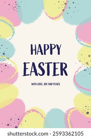Colourful Easter egg greeting card. Abstract background. Vector illustration
