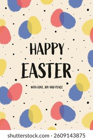 Colourful Easter egg greeting card. Abstract background. Vector illustration