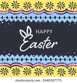 Colourful Easter egg pattern. Concept of Easter background with ornaments. Vector illustration