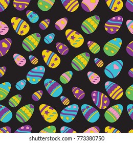 Colourful Easter egg Seamless Background or border