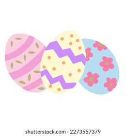 Colourful Easter eggs doodle style vector illustration