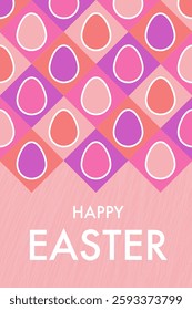 Colourful Easter greeting card. Modern style background with Easter eggs. Vector illustration