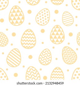 Colourful Easter pattern with decorative eggs. Wrapping paper concept. Vector