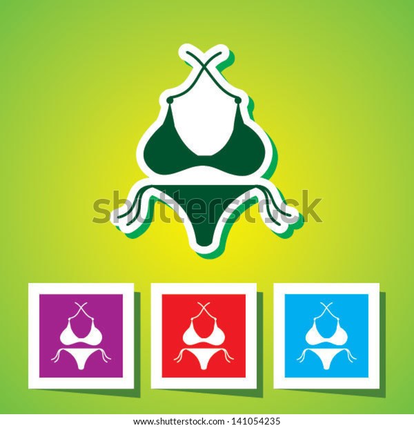 Colourful Editable Icon Bikini Panty Stock Vector Royalty Free Shutterstock