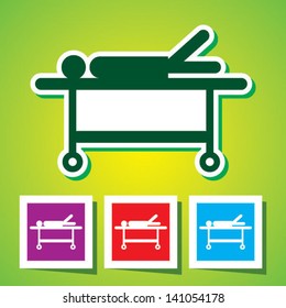 Colourful editable icon of people on stretcher 