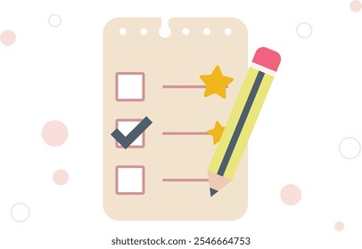 Colorido Vector de íconos de lista de tareas pendientes de toma de notas editable para el estudio y el trabajo lindos del diario