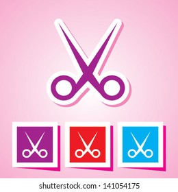 Colourful editable scissors symbol