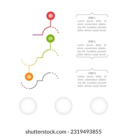Colourful educational round infographic chart design element set. Abstract vector symbols for infochart with blank copy spaces. Kit with shapes for instructional graphics. Visual data presentation