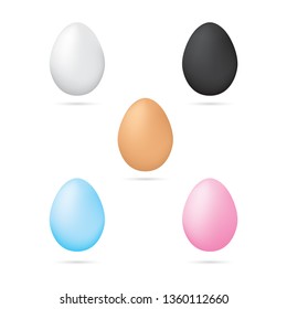 Colourful Eggs on white background 