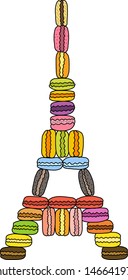 Colourful Eiffel Macaron Tower