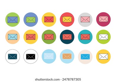 Colourful email icon beautiful vector illustration for use.