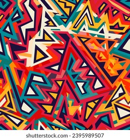 Colourful ethnic pattern. Seamless pattern