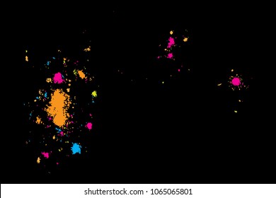 Colourful explosion of confetti. Grainy glitter and sprinkles. Abstract holiday illustration. Isolated on black background. Abstract textured isolated on white background. Vector.