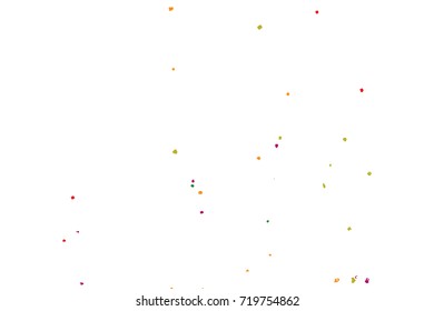 Colourful explosion of confetti. Grainy glitter and sprinkles. Abstract holiday illustration. Isolated on white background. Abstract textured isolated on white background. Vector.
