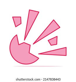Colourful explosion flat icon on white background