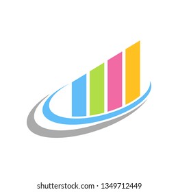 Colourful Fast Chart Statistic Swoosh Symbol Design