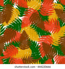 Colourful fern pattern seamless