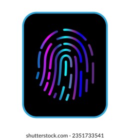 Colourful fingerprint ID. Scans fingerprint. Vector illustration.