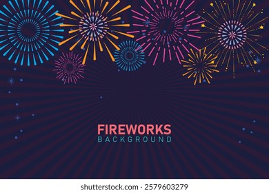 Colourful Fireworks Background, celebration Background