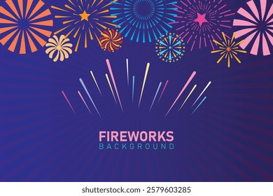 Colourful Fireworks Background, celebration Background