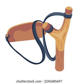 A colourful flat icon of slingshot