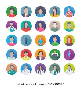 
Colourful Flat Icons Pack of Professions
