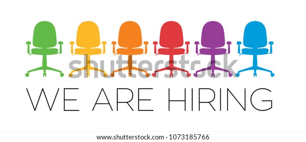 Colourful Flat Office Chairs We Hiring Stock Vector Royalty Free