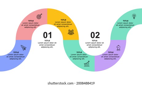 Farbige flache Timeline-Infografik-Template-Design.