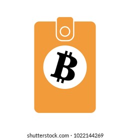 Colourful flat vector bitcoin wallet icon, EPS10