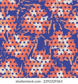 Colourful Floral dotted seamless pattern design for fashion textiles and graphics