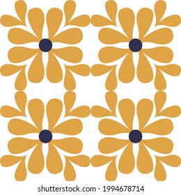 Colourful floral tiles seamless pattern