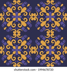 Colourful floral tiles seamless pattern