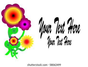 A Colourful Flower Border- EPS 10 format