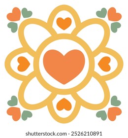 colourful flower illustration design on white background