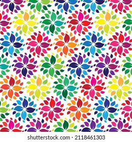 Colourful flower and Leaves background