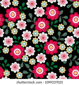 colourful flower seamless pattern