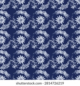 Colourful flower tree leaves Pattern. .eps
