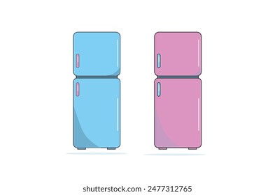 Colorido archivo de Ilustración vectorial de nevera para su uso.