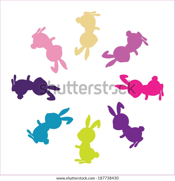 Colourful Friendly Rabbits Isolated Multicolour Creative: vector de ...