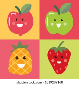 Colourful fruit icon. Flat design style