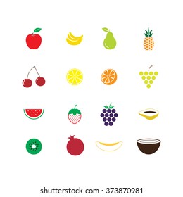 Colourful fruit icons