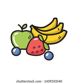 Colourful fruits composition - vector illustration