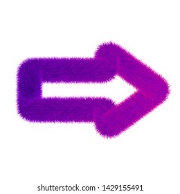Colourful fur arrow. Fur design element. Vector. Eps-10