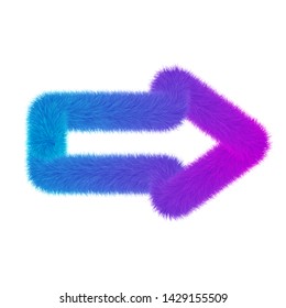Colourful fur arrow. Fur design element. Vector. Eps-10