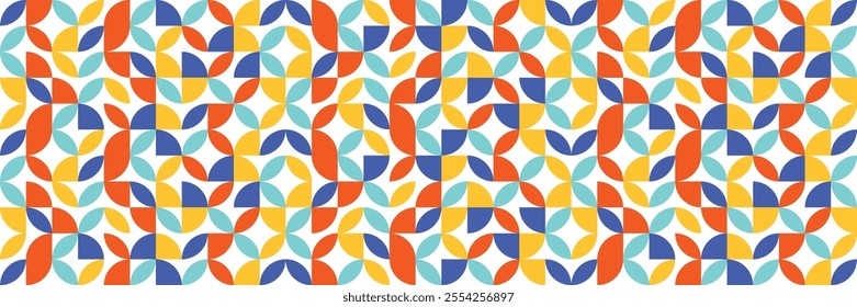 Colourful geometric background. Abstract seamless pattern. Banner. Vector illustration 