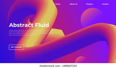 Colourful geometric background. Fluid shapes composition. Abstract background with purple and blue gradient. curvy, wavy, fluid, flowing, irregular shapes. suitable for background, landing page.