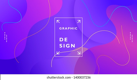 Colourful geometric background. Fluid shapes composition. Abstract background with purple and blue gradient. curvy, wavy, fluid, flowing, irregular shapes. suitable for background, landing page.