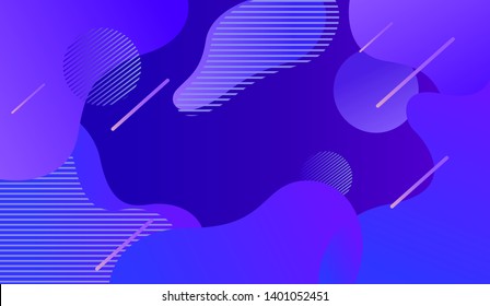 Fondo geométrico colorido.Composición de formas fluidas. Fondo abstracto con degradado violeta y azul. formas curvadas, onduladas, fluidas, irregulares. adecuado para el fondo, página de inicio.