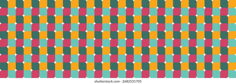Fondo geométrico colorido de la comprobación. Abstractas patrón sin fisuras. Anuncio. Ilustración vectorial 