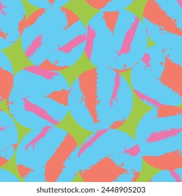 Colourful Geometric circles seamless pattern design for fashion textiles and graphics